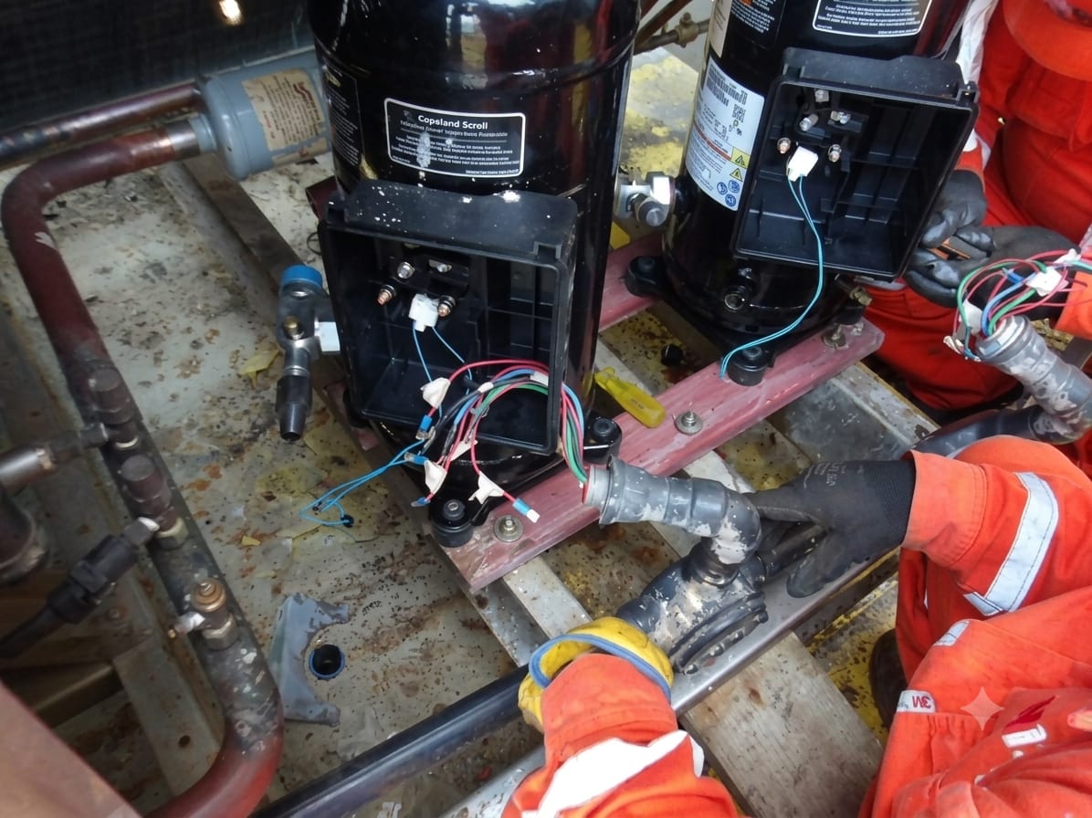 Mantenimiento HVAC NIZBA en plataforma Ayatsil-C - durante